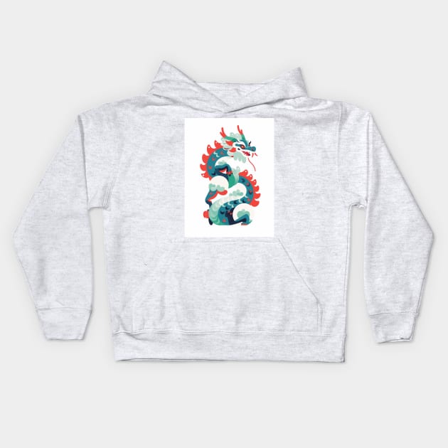 Chinese Zodiac Dragon Kids Hoodie by saveasART